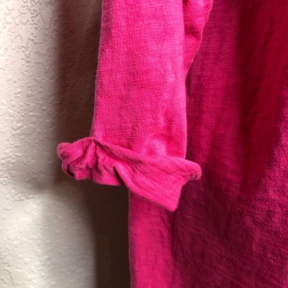 Soft Surroundings bright pink keyhole back v neck top size Petite Extra Large XL - Picture 10 of 13